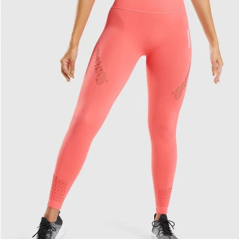 NEW SET Gymshark Coral Seamless Workout – Leggings XS / Crop Top S